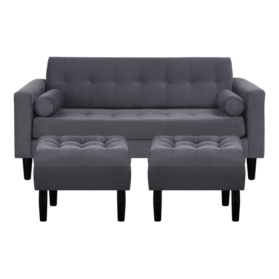 Sofa Retro 3C + 2 Pouf Felpa 00