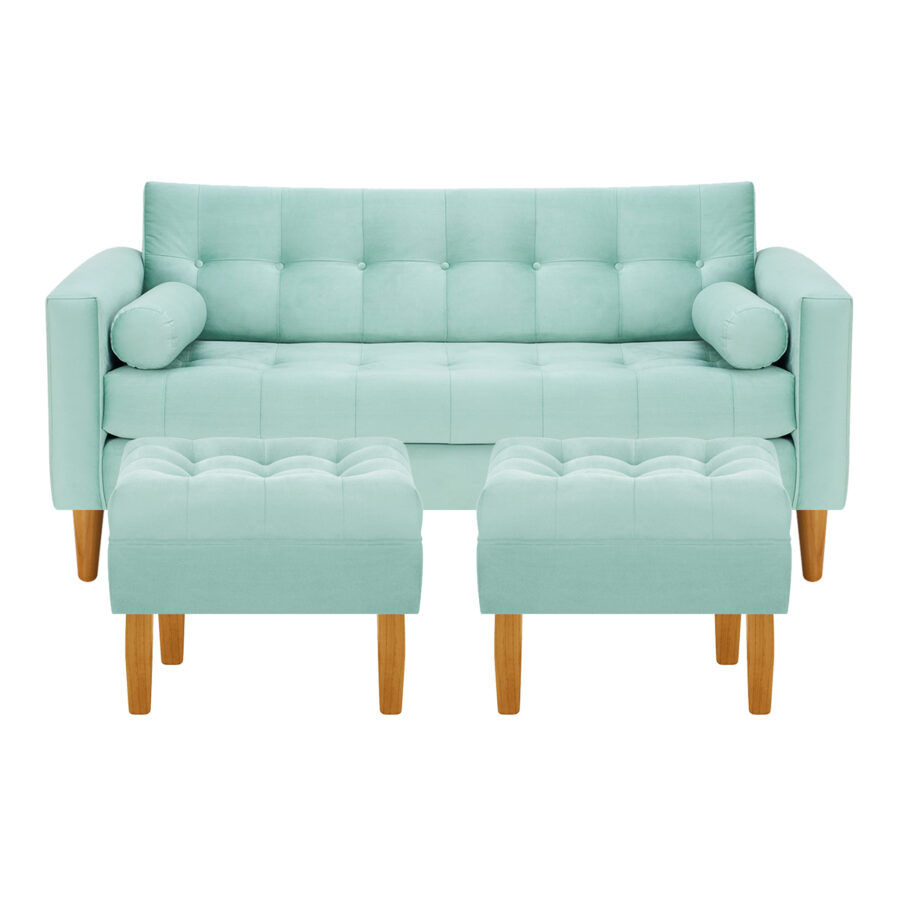 Sofa Retro 3C + 2 Pouf Felpa 04