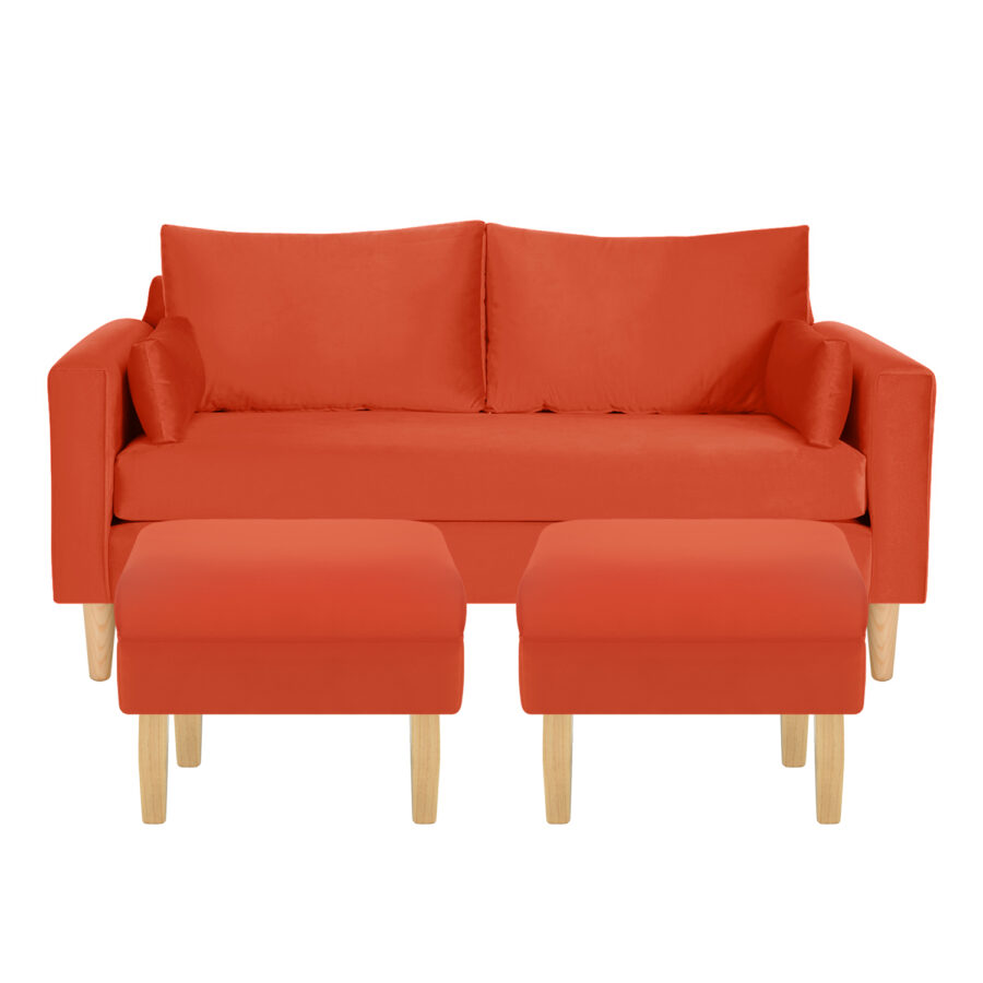Sofa Sky 3C + 2 Pouf Felpa 05