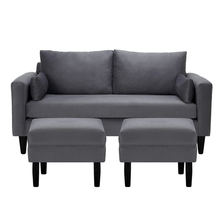 Sofa Sky 3C + 2 Pouf Felpa 00