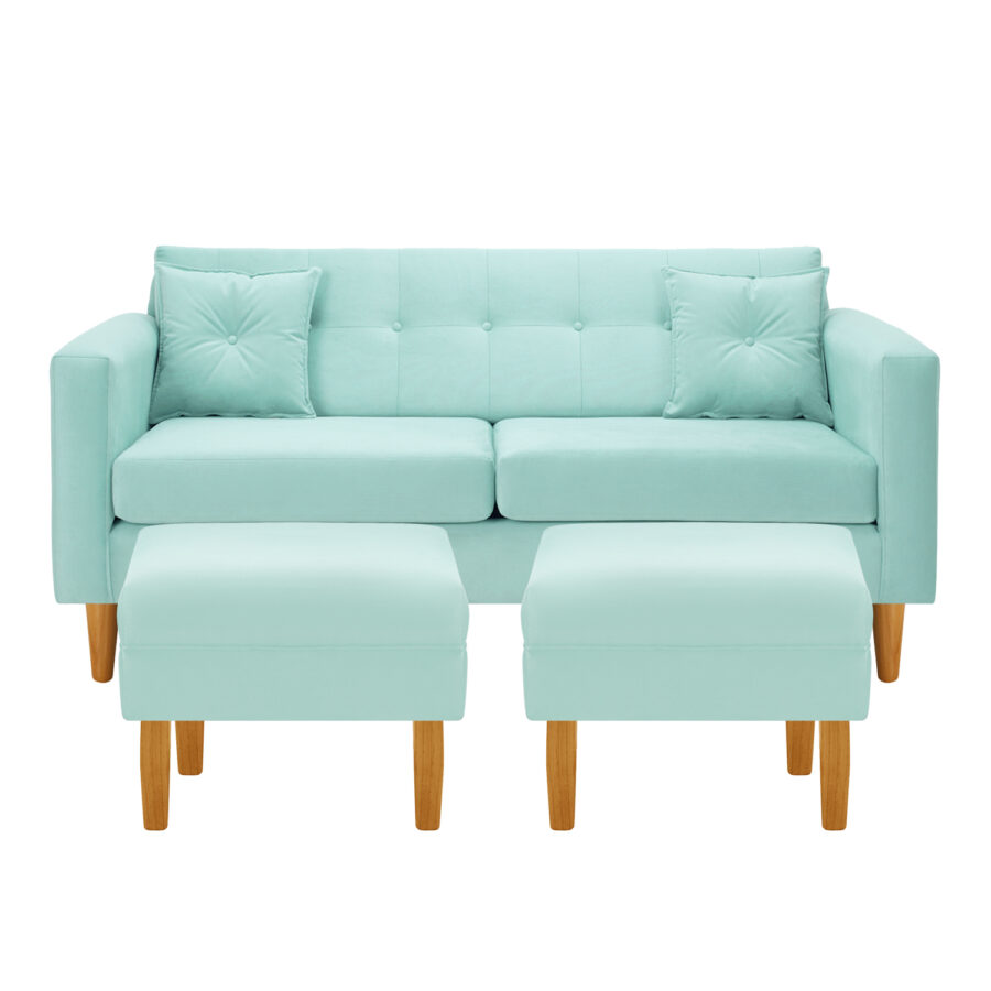 Sofa New Retro 3C + 2 Pouf Felpa 04