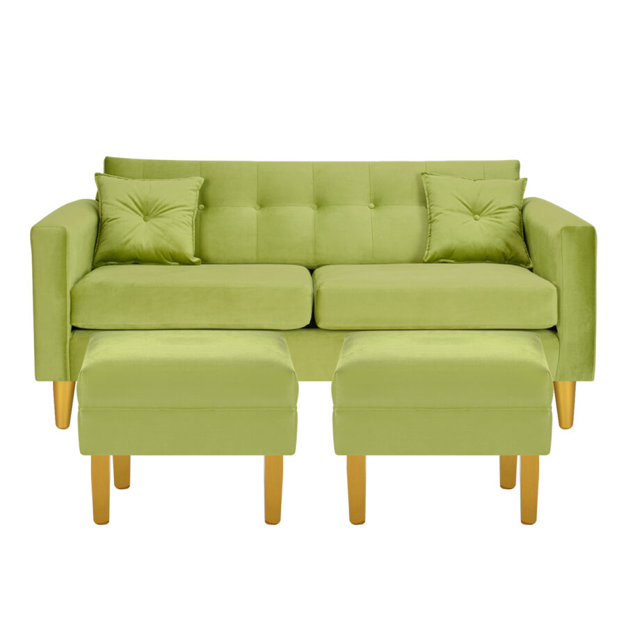 Sofa New Retro 3C + 2 Pouf Felpa 01